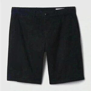 GAP Men’s Shorts 12” Stretch Casual Flat Front Chino Shorts Washed Black 31